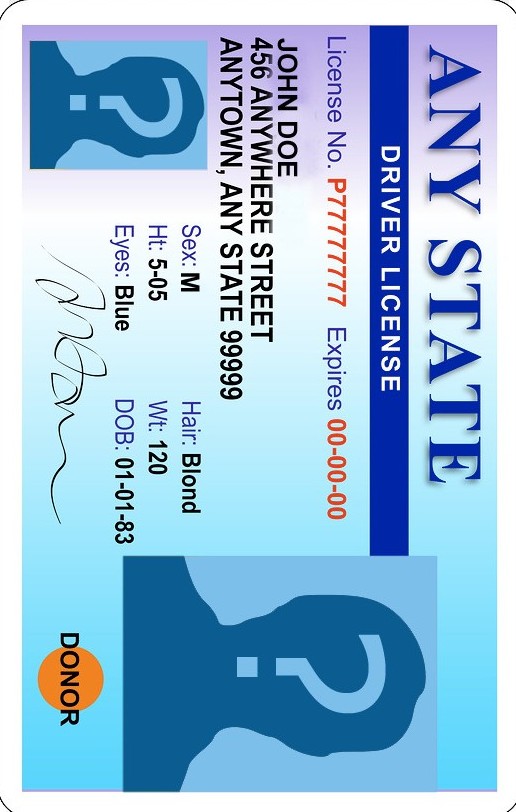 Camera viewfinder showing a driver license being scanned